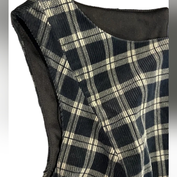 Anthropologie Sunday in Brooklyn Grey Black Corduroy Sleeveless Shesth dress Sz6 - Picture 8 of 15